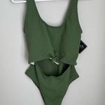 Zaful NWT  Green One Piece Cutout Ribbed Swimsuit (US 4 / S) Photo 0