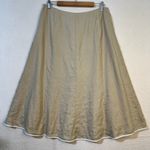 Talbots  VTG Linen Blend Sleeveless Wrap Top & A-Line Skirt White Trim Set Wmn 14 Photo 0