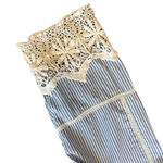 ⭐️Kanishka blue and white striped embroidered blouse size XL Photo 2