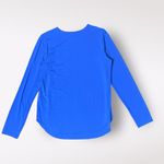 Eileen Fisher Crew Neck Long Sleeve Deep Sky Blue Top Size M Photo 4