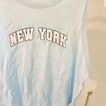 No Boundaries  New York Graphic Cropped Tank Top‎ Blue Women's Large Photo 1