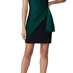 Jill Stuart Jill  Teal Green & Black Two-Tone Draped Strapless Mini Dress Size 8 Photo 0