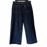 Free Assembly Retro Flare Wide Leg Dark Wash Patch Pocket Jeans Size 12 Blue Photo 2