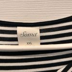 Soma  Asymmetrical Twist Waist‎ Midi Dress Black Striped Jersey Pockets SIze XXL Photo 4