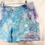 Cato  Plus Size 18W Denim Shorts Handmade Tie Dye Denim Shorts‎ Blue Purple 167 Photo 3