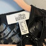 Badgley Mischka Belle Dress Black & Creamy Tan w/Beaded & Lace Neckline Sz 4 NWT Photo 4