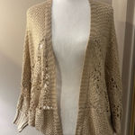 Lovemarks Elegant  Beige Open-Knit Cardigan Size M Photo 0