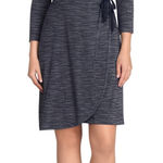 The Limited  Wrap Dress Womens‎ M Dark Blue Grey V Neck Career Wear Photo 0