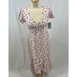 Velvet Torch  Ivory Floral Hi Low‎ Elastic Empire Waist Dress Photo 1