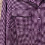 Apt. 9  Womens  Button Down Blouse Size 1X Lavender Diamond Print Casual Flowy Art Photo 3