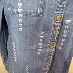 Cloth & Stone Anthropologie Women's Denim Blue Chambray Shirt Dress Fray Edge Photo 2