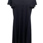 Nina Leonard Navy Blue Midi Dress Photo 0