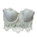 Dobreva Beige Lace Bandeau Bustier Strapless Bra Womens Size 32DD NEW Underwire Tan Photo 2