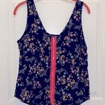 B Jewel  floral tank top with pink neon zipper back Photo 0