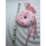 NEW Kawaii Pink Donut Plush Keychain Cute Chocolate Charm Accessory Photo 4