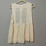 True Religion Boho Cream Sleeveless Round Neck Embroidered Tunic Blouse Sz S Photo 2