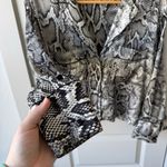 ZARA Women’s Snake Skin Button Down Satin Long Sleeve Blouse Size X Small Photo 3
