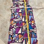 Forever 21 geometric multicolored long tunic tank top purple blue orange pink Photo 2