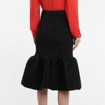 Dries Van Noten NWT  Black Saturn Smocked Cotton Poplin Midi Skirt | L Photo 0