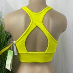 Adidas  Neon Yellow Ribbed Sleeveless Crop Medium Support Athletic Sport Top NEW Photo 1
