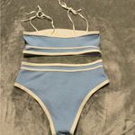 SheIn  Light Blue and White Bikini Set Photo 1