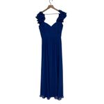 After Six Dramatic Ruffle Edge Strap Chiffon Maxi Dress In Cobalt Blue Size 8 Photo 1