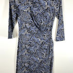 Talbots  Bella Side-Drape Dress Paisley Print Woman Size P Office Career Stretchy Photo 0