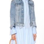 GRLFRND Gia Grommet Rings Embellished deconstructed distressed Jean Denim Jacket Photo 2