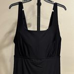 Lands' End  Chlorine Resistant Tummy Control Square Neck Swim Dress 20W Black Photo 2