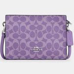 Coach NWT Slim Crossbody Bag In Signature Canvas Purple Iris Silver CBM46 Photo 0