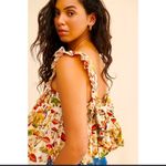 Selkie Mushroom Print Ruffled Apron Top SZ M fall casual ruffle bow $200 L boho Tan Size L Photo 1