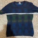 M by Missoni Green Blue Plaid Lightweight Knit Sweater Long Sleeve Size 42 Photo 8