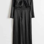 & Other Stories & Other Stories Striped‎ Satin Jacquard Jumpsuit In Black Size 0 Photo 0