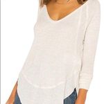 Free People  Ventura Thermal Waffle Knit Long Sleeve V Neck High Low Tunic Top SM Photo 0