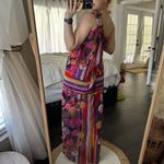 Fuzzi Women’s Small Cactus One Shoulder MIDI Dress Pink Photo 1