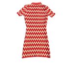 A Peach Sweater Dress Large Polo Shirt Dress Bodycon Chevron Stretch Orange Photo 1