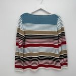 Ann Taylor Factory Striped Multicolor Cotton Crewneck Sweater Size Large Photo 7