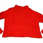 Aerie Orange Knit Mockneck Cropped Wool Blend Sweater size Small Photo 1