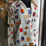 Vintage NOS Montgomery Ward Loomskill nautical flag blouse, size medium White Photo 0