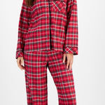 Charter Club Brand New  Women's Size Small 2 Piece Set Red Merry Plaid Pajama Photo 0