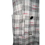 ZARA Tweed Plaid Sleeveless Double Breasted Fringe Hem Dress Women’s Large Photo 2