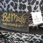 Bob Mackie  L Blue Leopard Blouse Top Photo 3