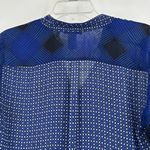 Halo Boho Sheer Top Blue Mixed Pattern High Low Long Sleeve Whimsical Size M Size M Photo 7