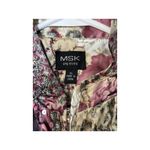 MSK Petite Womens Floral Crinkle Sequin Jacket PL Sparkly Zipper Mandarin Collar Pink Size undefined Photo 2