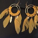 Badgley Mischka New  Gold Thread, Leaves & Feather Photo 0