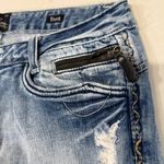 EXPRESS RF Rock LA Boot Cut Y2K Low Rise Distressed Denim Jeans Womens 12 Grunge Photo 2