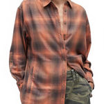 BDG Rick Boyfriend Flannel Shirt Urban Outfitters RED STRIPE NWT Size Small Photo 0