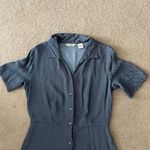 Eddie Bauer Vintage ButtonUp Short Sleeve Gray Abstract Maxi Dress- Medium Tall Photo 13