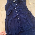 Tinley  Road Navy Blue Button Down Blouse Sz Large Photo 2
