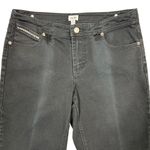 Cache Y2K Low-Rise Bootcut Jeans Sz 8 Black Cropped Wide-Leg Bling Pockets FADED Photo 3